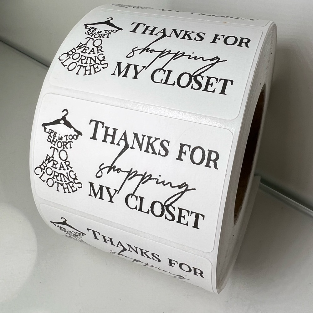 100 Thank You for shopping my closet 2in roll | Packaging Supplies | NWT - Picture 7 of 14